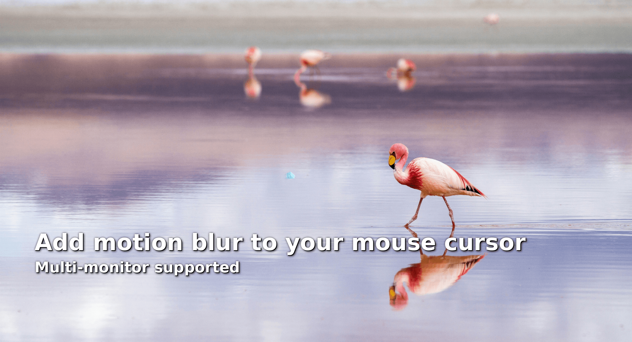 Cursor Flux motion blur screenshot with a cursor trail over a desktop scene